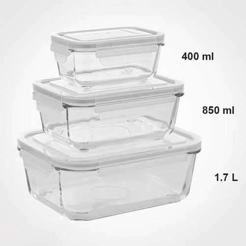 ست ظرف شیشه ای مستطیل لیمون 1806