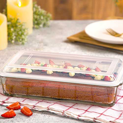 ظرف شیشه ای مستطیل 1.4 لیتر لیمون 2050