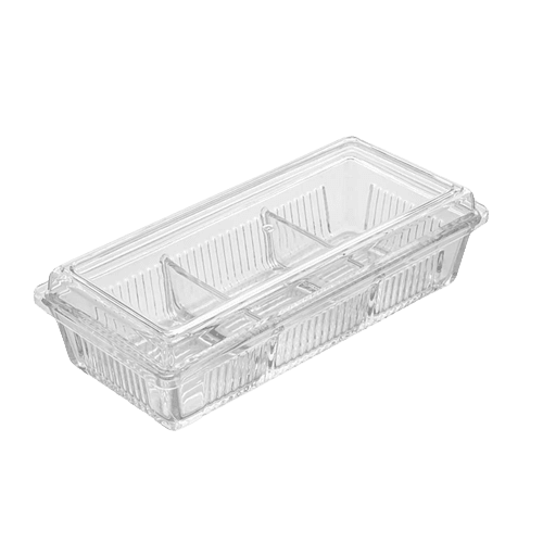 اردورخوری شیشه ای سه خانه درب اکرولیک لیمون 2101
