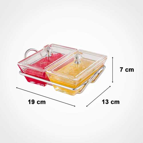 اردوخوری شیشه ای مستطیل 2خانه لیمون 2103