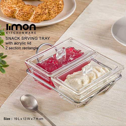 اردوخوری شیشه ای مستطیل 2خانه لیمون 2103