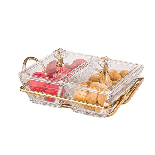 اردوخوری شیشه ای مستطیل 2خانه لیمون 2103