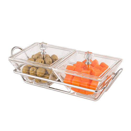 اردوخوری شیشه ای مربع 2خانه لیمون 2106