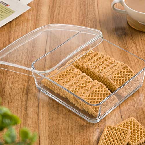بیسکویت خوری شیشه ای دربدار لیمون 2154