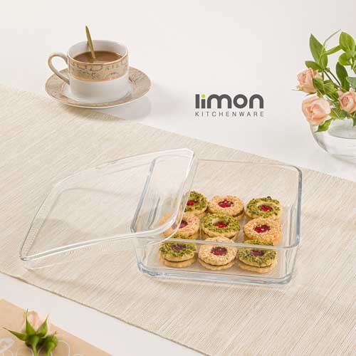 بیسکویت خوری شیشه ای دربدار لیمون 2154