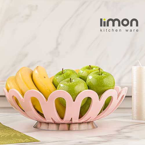 سبد میوه متوسط پایه استیل لیمون 268