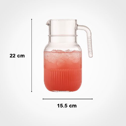 پارچ شیشه ای شیاردار 1.5L لیمون 2299