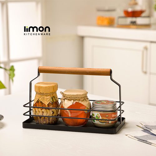 استند فلزی مستطیل با دسته چوبی